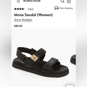 Steve Madden Mona Sandals Black Leather